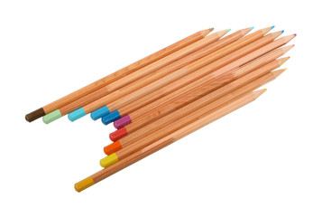 Set of multicolored wood pencils.