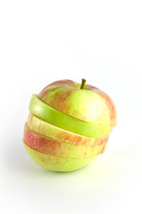 sliced apple isolated on the white background