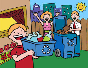 Home Recycling Family
