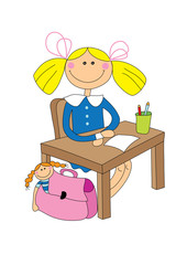 studying girl