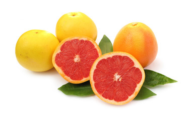 Grapefruit red with green leaves