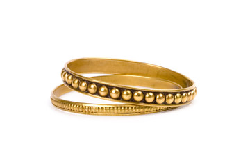 two golden bracelets
