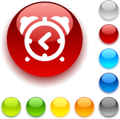 alarm-clock  shiny button. Vector illustration