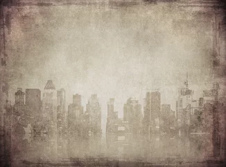 Selbstklebende Fototapeten Grunge-Bild der Skyline von New York © javarman