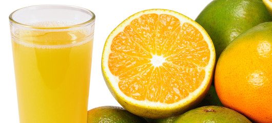 Orange juice and fruit