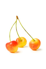 Cherries isolated on the white background