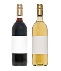 two wine bottle isolated on white background