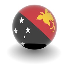 High resolution ball with flag of Papua New Guinea