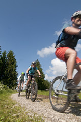 Fototapeta premium rasante Abfahrt auf dem MTB
