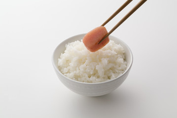 明太子とごはん