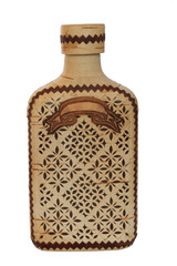 wooden russian ornate flask isolated on white