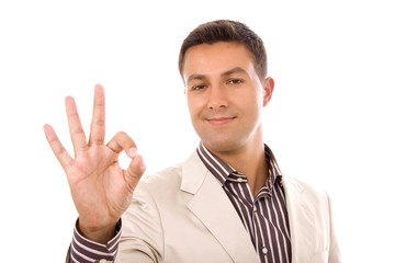 young business man isolated on white background