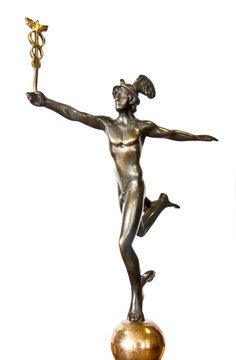 Mercury. God of commerce. An antique statue.