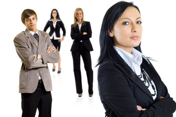 young succesfull business team led by a businesswman