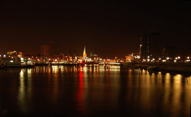 Obraz na płótnie Canvas Kiel noc panorama
