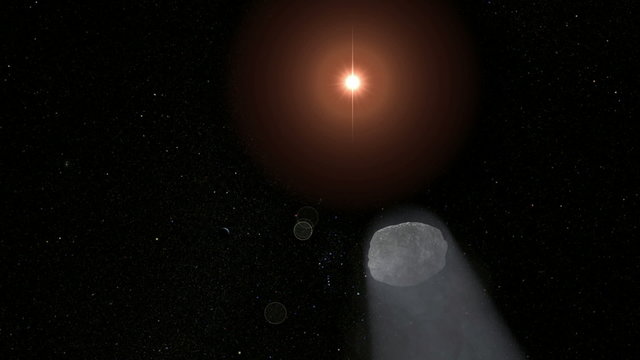 Comet passing. CG. HD.