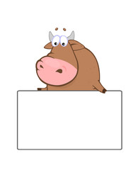 Bull holds empty billboard