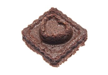 A heart shaped brownie