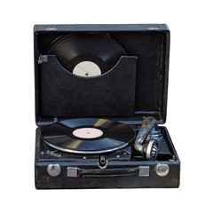 Vintage portable gramophone