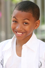 Naklejka premium African American Teenager Boy Laughing