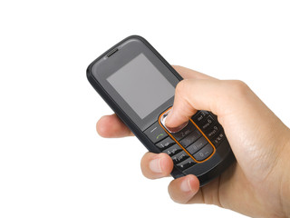 Isolated mobile phone and hand