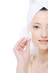 Clean and fresh woman face
