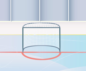 Ice hockey goal vector illustration.