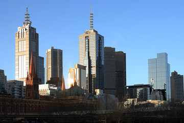 Obraz premium Melbourne city view across the Yarra river.