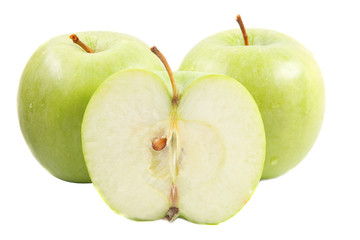 Parts of a green apple