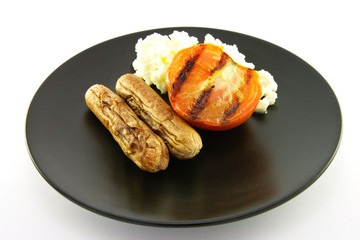 Cooked Breakfast Items on a Plate