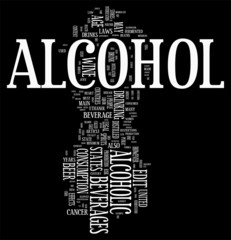 Alcohol and wine word cloud