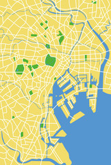 Obraz premium wektorowa mapa tokio.