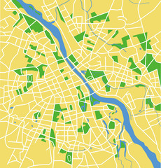 vector map of warsaw.