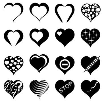 Abstract Heart. Set of Vector Illustrations.