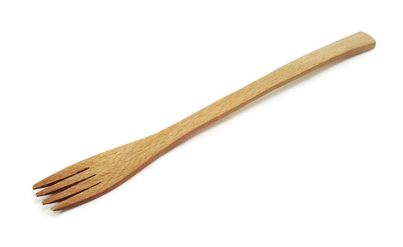 wooden fork isolated