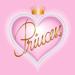 Princess-Herzrahmen mit Perlen und Krone