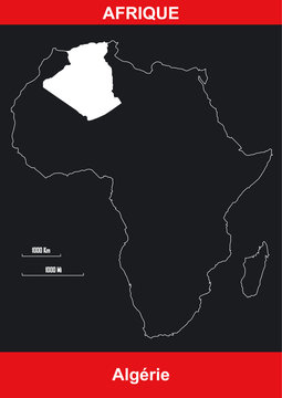 Carte Afrique - Algérie - Vectoriel