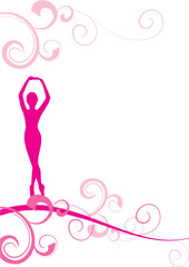 pink girl silhouette with curves