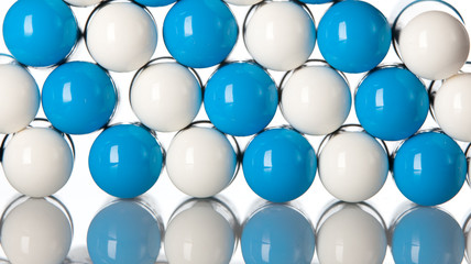 macro view of blue medical pills