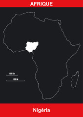 Carte Afrique - Nigéria - Vectoriel