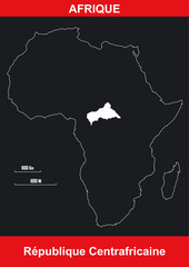 Carte Afrique - République Centrafricaine - Vectoriel