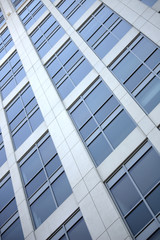 Fototapeta na wymiar Windows of a skyscraper building downtown Bellevue