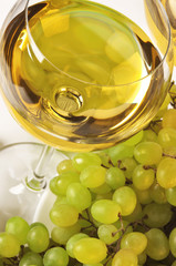 White wine and grape