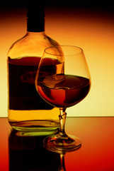 strong drink on a bright background