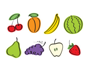 fruit icons set
