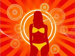 summer silhouette woman