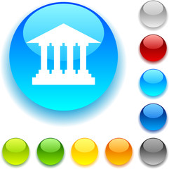 Exchange shiny button. Vector illustration.