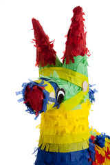 A traditional Mexican Pinata on White