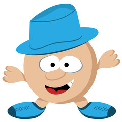 Funny cartoon guy with hat