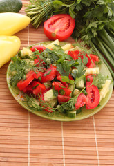 salad and vegetables